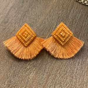 Baublebar orange tassel fringe earrings